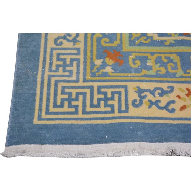 Vintage Chinese Art Deco Hand Knotted Wool Rug, For Sale In New York - Image 6 of 7
