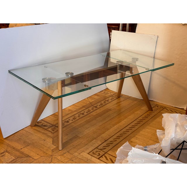 Transparent BoConcept Monza Extendable Glass Dining Table For Sale - Image 8 of 12
