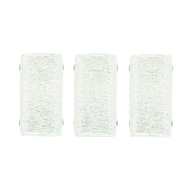 Mid-Century Modern Murano Ice Glass Wall Lights from Kaiser Leuchten, Germany, 1960s, Set of 3 For Sale - Image 12 of 12