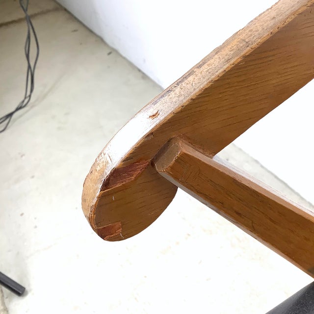 Vintage Drexel Campaign-Style Side Chair With Sculptural X-Frame For Sale - Image 11 of 12