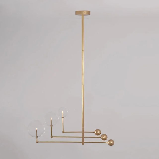 Contemporary Universe Brass Chandelier by Schwung For Sale - Image 3 of 13