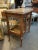 Antique Oak Glass and Stone French Style Vitrine Cabinet with Velvet Interior. The door latch is a "soft latch" hoop that...