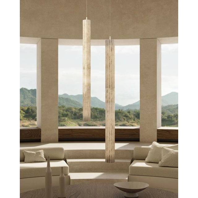 Roller Vertical 90 Pendant Lamp by United Alabaster For Sale - Image 6 of 8