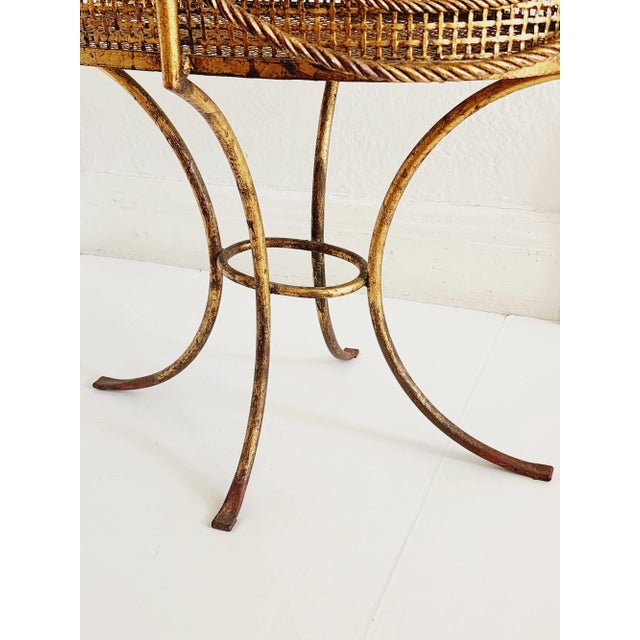 Vintage Hollywood Regency Style Gilt Iron Plant Stand For Sale - Image 9 of 9