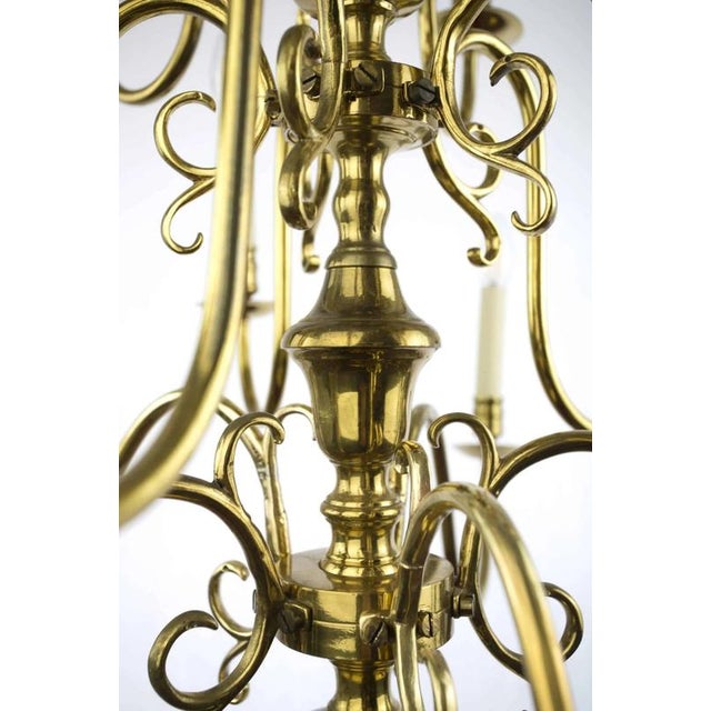 Dutch Brass 3-Tier Chandelier For Sale - Image 4 of 6