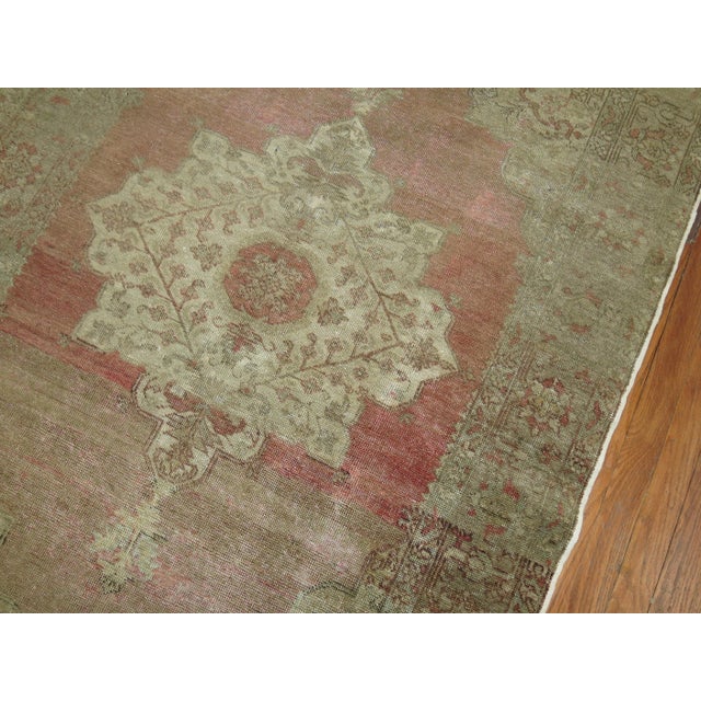 Mid 20th Century Soft Pink Turkish Oushak Rug For Sale - Image 12 of 18