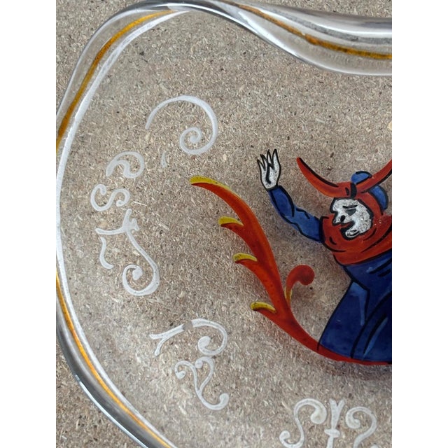 C’est La Mère Michel Trinket Tray in Enameled Glass by Émile Gallé For Sale - Image 3 of 8