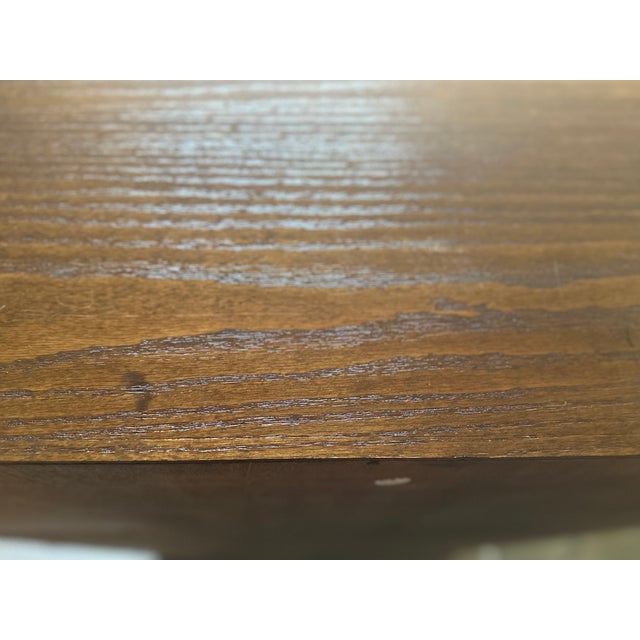 Mid Century Oak Wood Barrister Bookcase Lawyers Four Shelves Glass Doors Antique Vintage For Sale In Los Angeles - Image 6 of 12