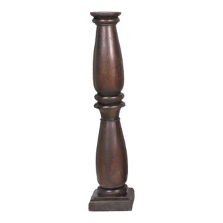 Vintage Rustic Wood Bedpost Candlestick For Sale