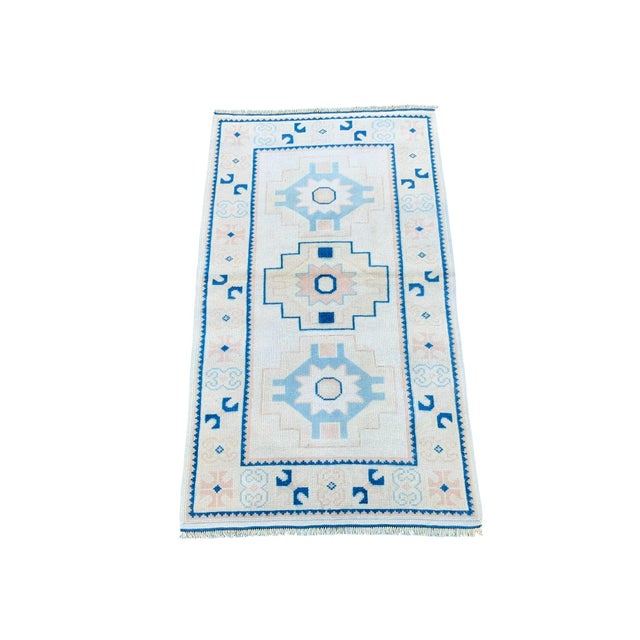 Vintage Turkish Handknotted Blue Wool Rug For Sale - Image 11 of 11