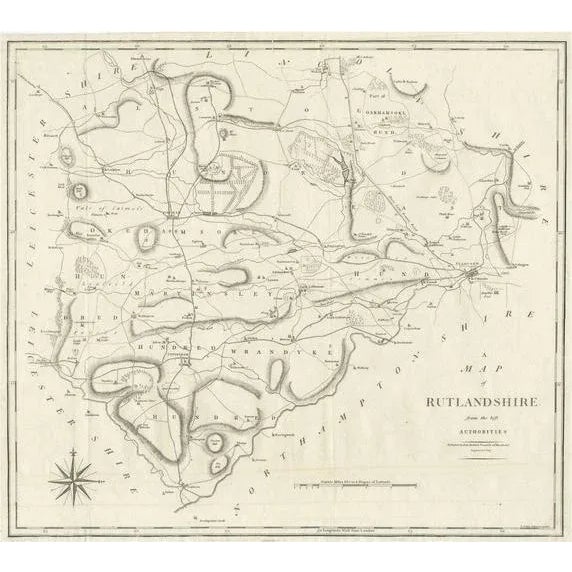 Large Antique County Map of Ruthlandshire, England, 1805 For Sale - Image 6 of 6