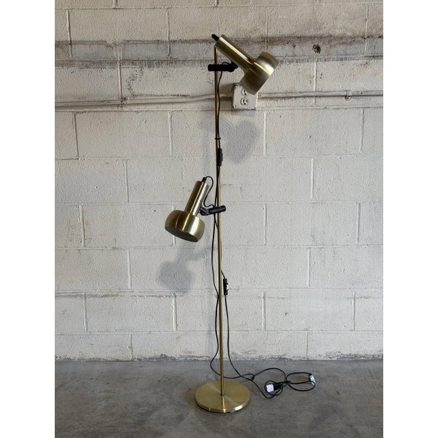 Metal Mid 20th Century Mid-Century Modern Hamalux Gold Standing Lamp Metal For Sale - Image 7 of 12