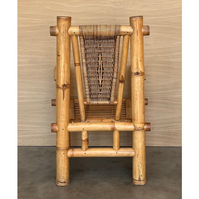 Set of Large Bamboo Pagoda Lounge Chairs in the style of Budji Layug, 1960 For Sale - Image 9 of 16