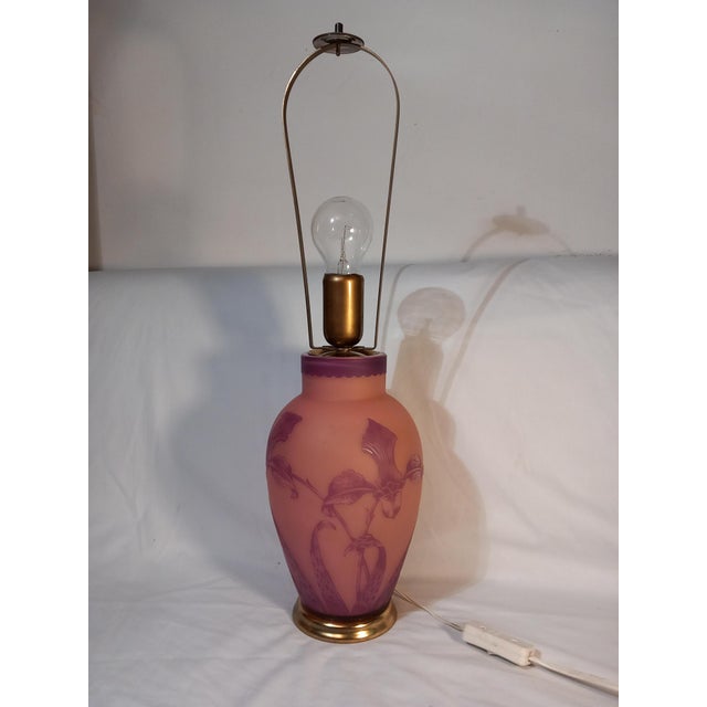 French Table Lamp with Etched Glass For Sale - Image 11 of 17