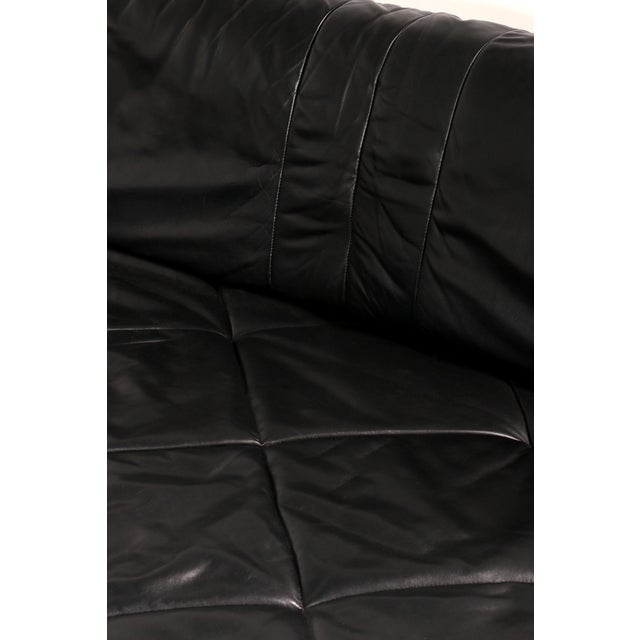 Modular Sofa in Black Leather, 1980, Set of 4 For Sale - Image 9 of 12