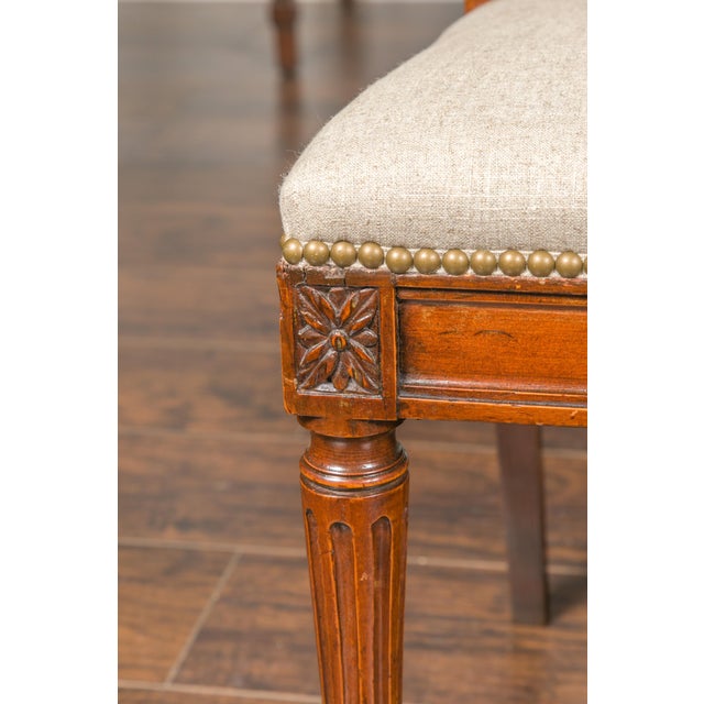Neoclassical Set of Four Italian 1820s Neoclassical Dining Room Chairs with Carved Splats For Sale - Image 3 of 12
