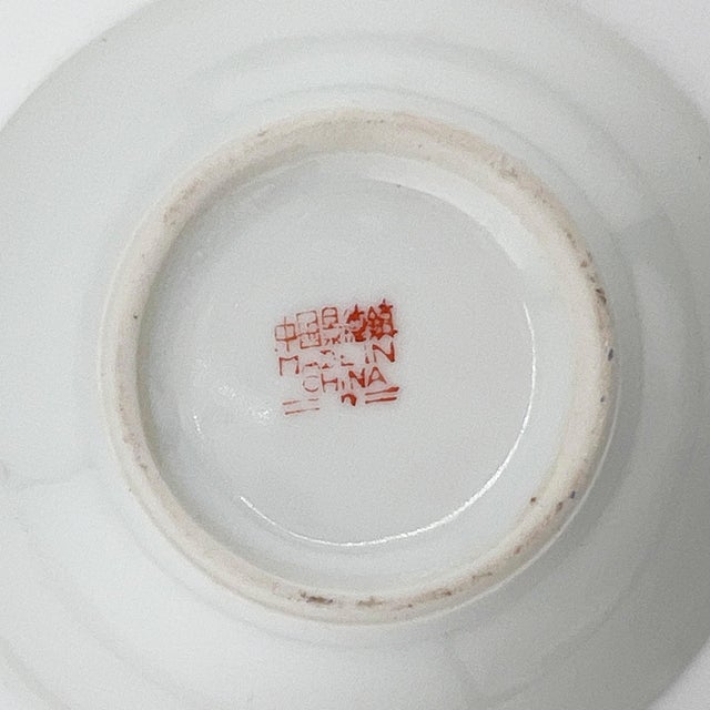 Ceramic Late 20th Century Set of 7 Chinese Famille Rose Longevity Porcelain Bowls, Jingdezhen For Sale - Image 7 of 9