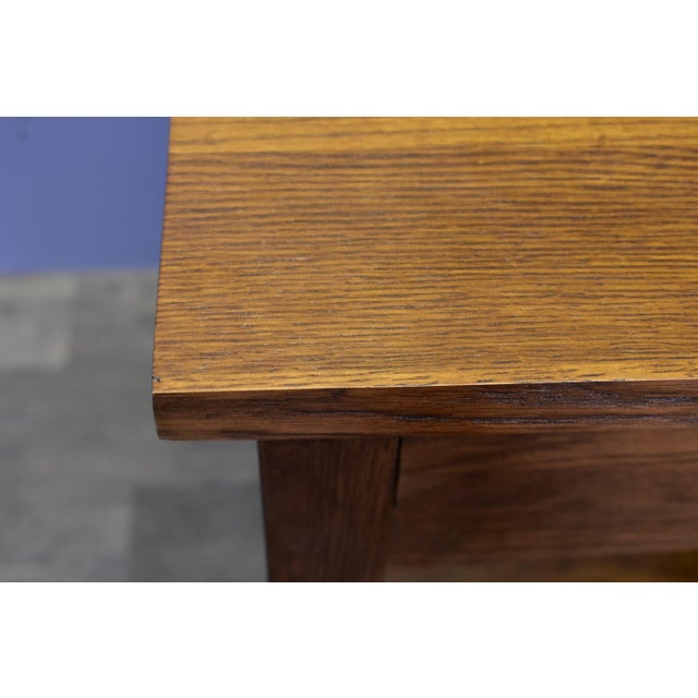Wood Mission Solid Quarter Sawn Oak 1 Drawer End Table - Model A27 For Sale - Image 7 of 8