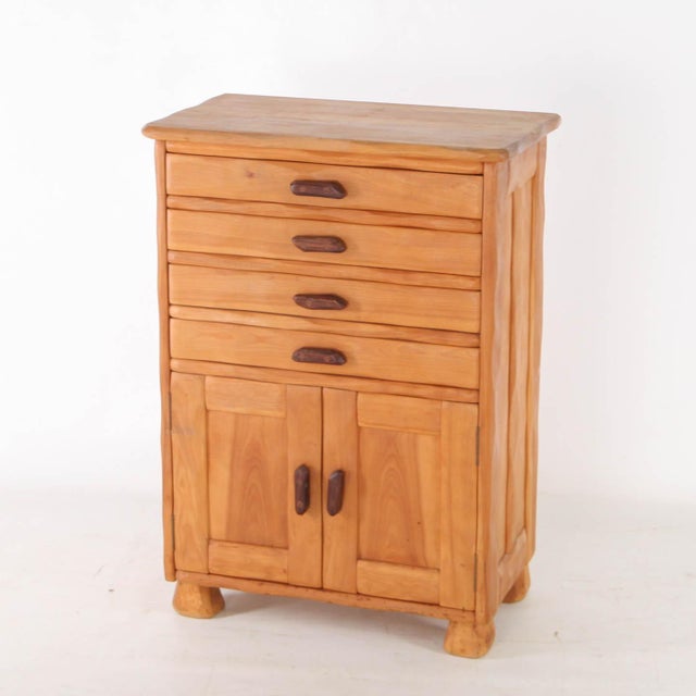 Small Carved Wood Chest of Drawers, 1980s For Sale - Image 9 of 18