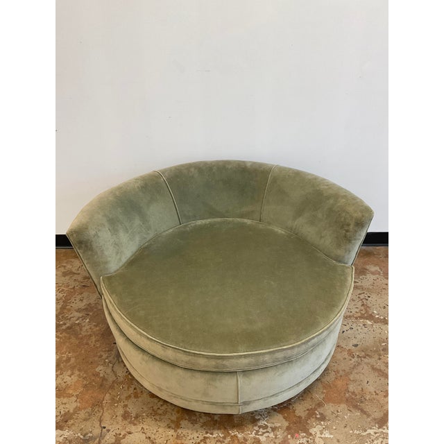 Green Vintage Circular Lounge Chiar, Attr. To Milo Baughman For Sale - Image 8 of 18