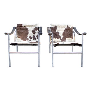 Italian LC1 Armchair by Le Corbusier for Cassina, 1960s, Set of 2 For Sale