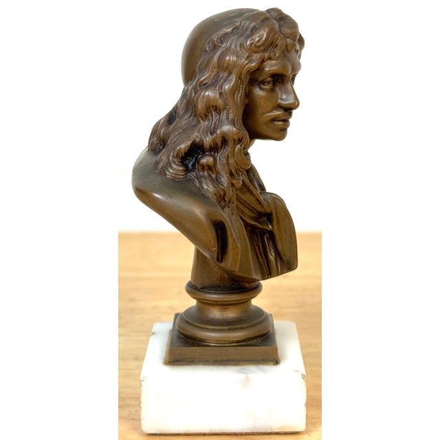 Bronze Reduction Bust of Molière by F. Barbedienne, after Caffieri For Sale - Image 14 of 18