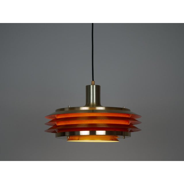 Vintage Swedish Pendant Lamp by Carl Thore for Granhaga Metallindustri, 1960s For Sale - Image 4 of 11