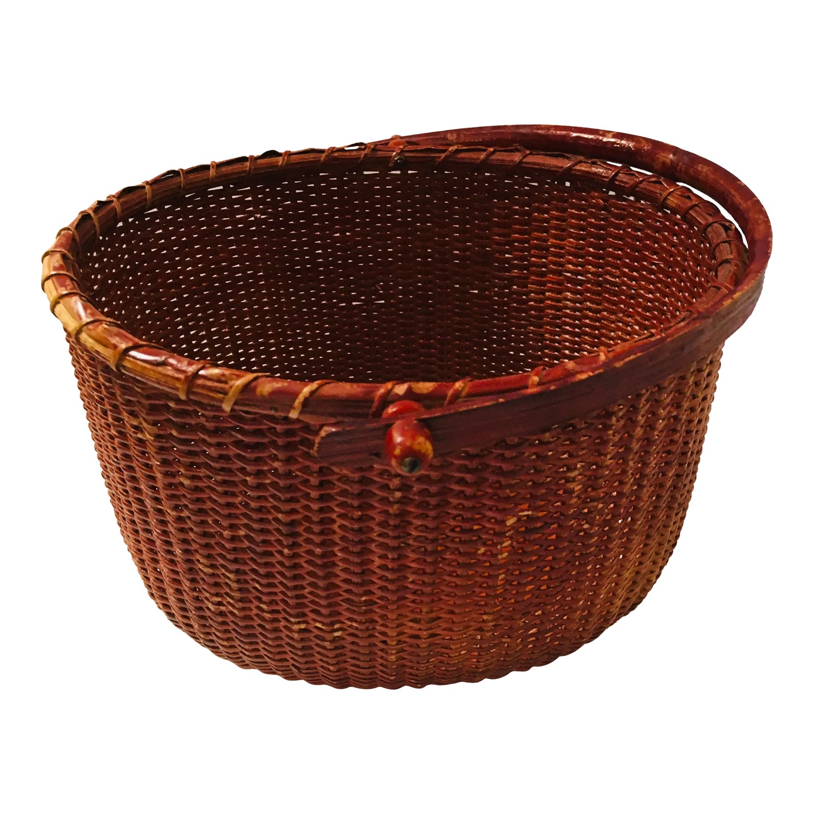 1993 Nantucket Basket with Inlaid Penny, Dated Chairish