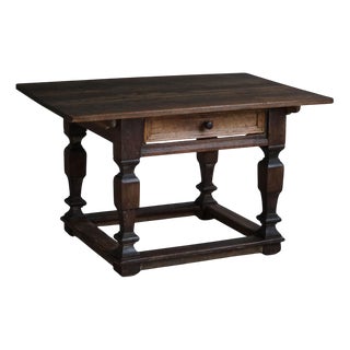 Antique Baroque Accent Table in Oak, 1890s For Sale