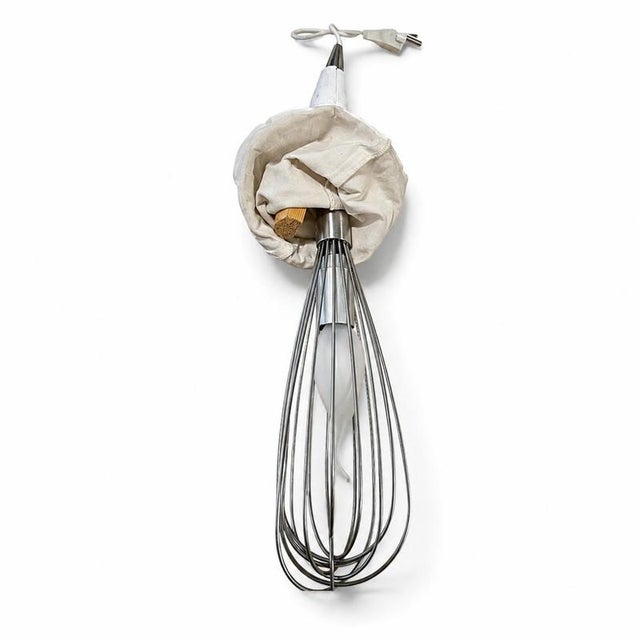 Silver Vintage Hand Whisk Lamp, 1970s For Sale - Image 8 of 10