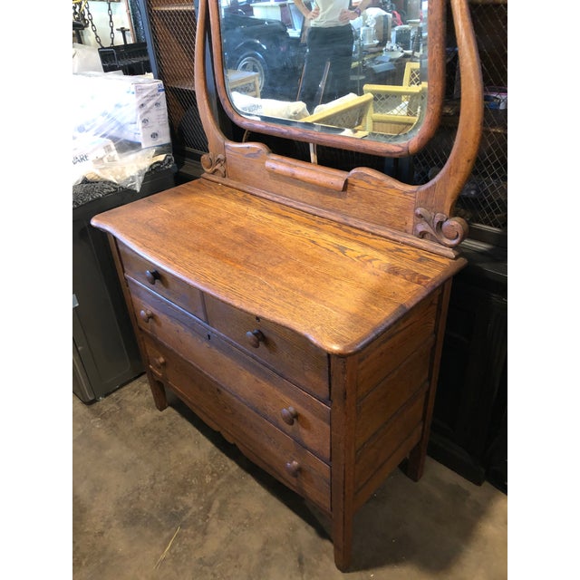 Victorian Late 1800s Carved Mirror and Dresser For Sale - Image 3 of 10