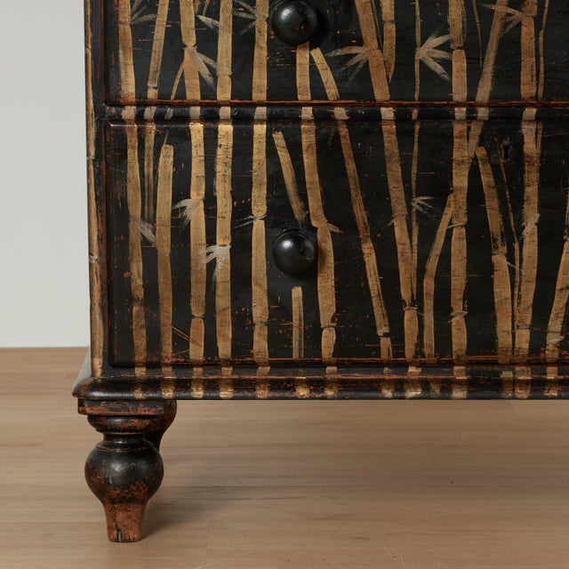Antique English Chest of Drawers With Painted Bamboo Designs For Sale - Image 10 of 16
