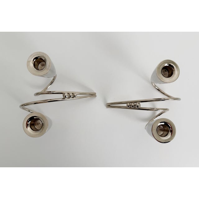 Mid 20th Century 1940s Mexican Modernist Style Candlesticks - A Pair For Sale - Image 5 of 12