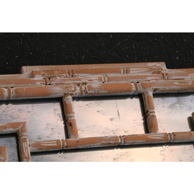 Vintage Italian Faux Bamboo Greek Key Wall Mirror, 1970s For Sale - Image 12 of 18