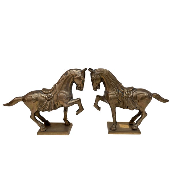 Campaign Midcentury Brass War Horses, Pr For Sale - Image 3 of 3