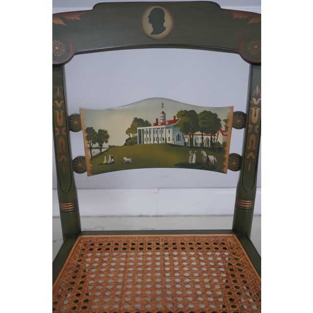 1970s Hitchcock George Washington Mount Vernon Bicentennial Cane Seat Chair For Sale - Image 5 of 18