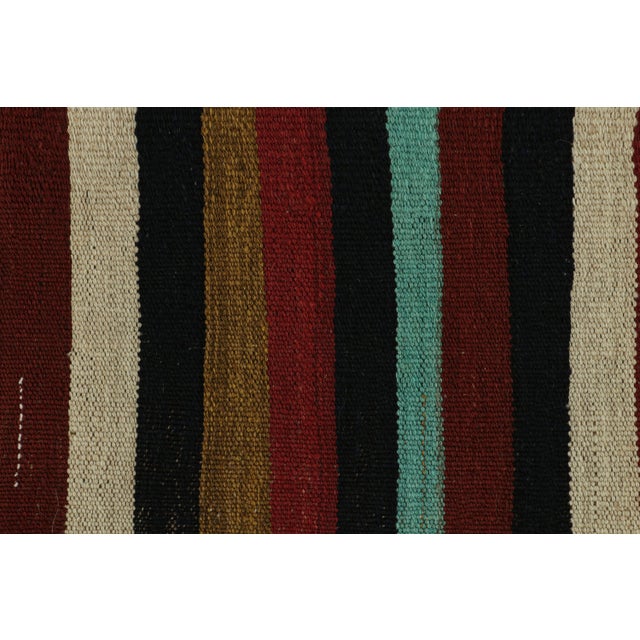 1950s Vintage Afghan Tribal Kilim Rug With Colorful Stripes For Sale In New York - Image 6 of 7