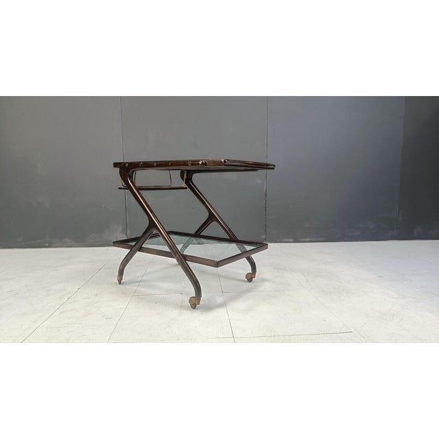 Wood Vintage Italian Serving Trolley, 1950s For Sale - Image 7 of 15
