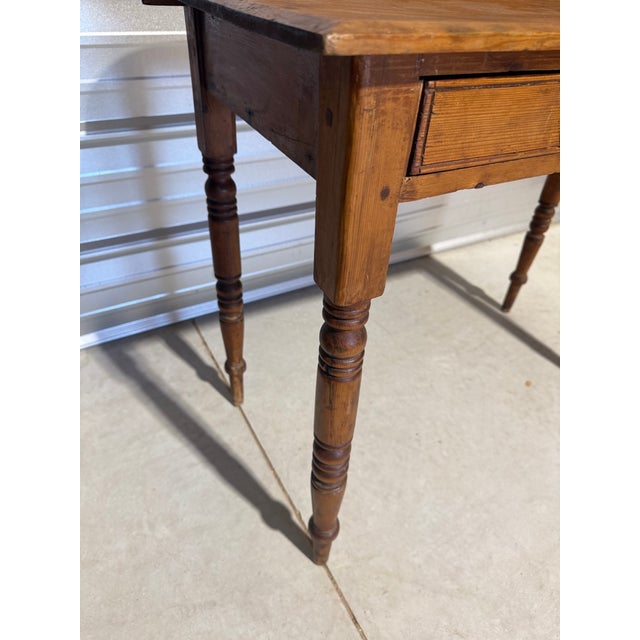 Antique Pine Wash Stand / Desk With Drawer and Lip From England For Sale - Image 12 of 18
