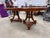 Vintage Neoclassical Regency Style Cherry and Burl Wood Pedestal Oval Dining Table With 2 Leaves For Sale - Image 16 of 16