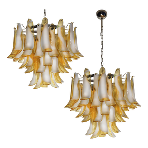 Italian Caramello Petal Chandeliers, 1995, Set of 2