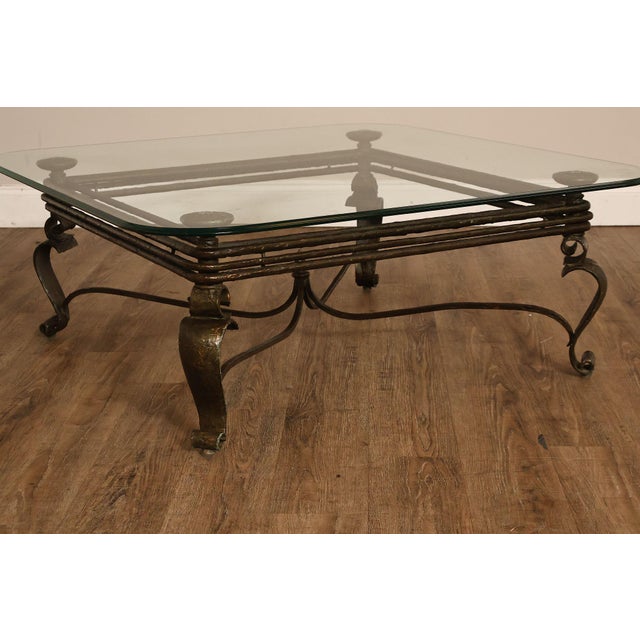 Neoclassical Neoclassical Style Iron And Glass Coffee Table For Sale - Image 3 of 18