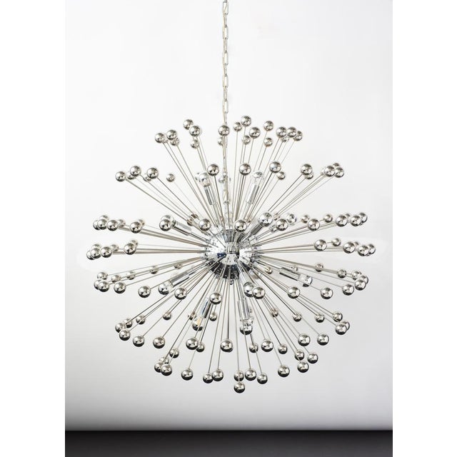 Midcentury Sputnik chandelier with 90cm diameter and 15 light bulbs. Very good condition. Up to 250V (Europe/UK...
