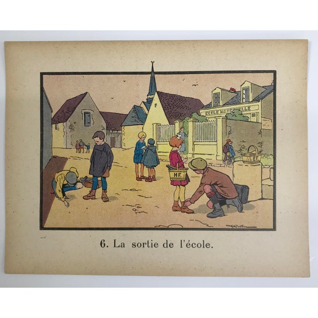 This illustration is representative of a genre widely used in early French educational publishing, particularly in primary...