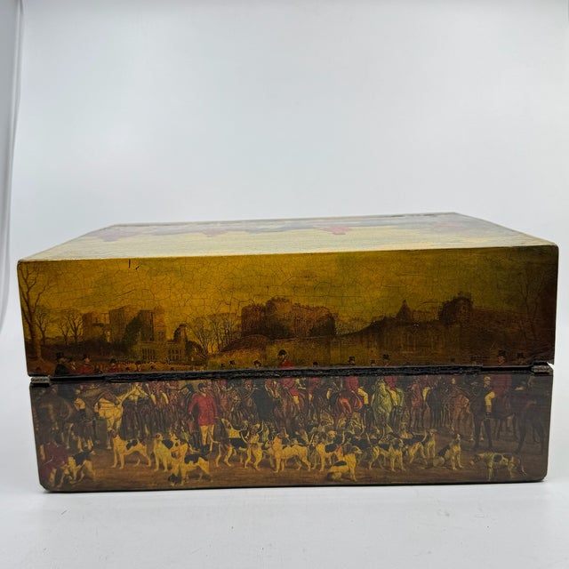 Antique 19th Cen. English Victorian Decoupage Campaign Lap Desk / Writing Slope For Sale - Image 14 of 18