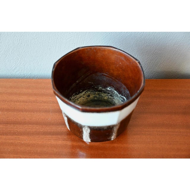 Vintage Ceramic Glazed Stoneware Plant Pot, 1970s For Sale - Image 3 of 6