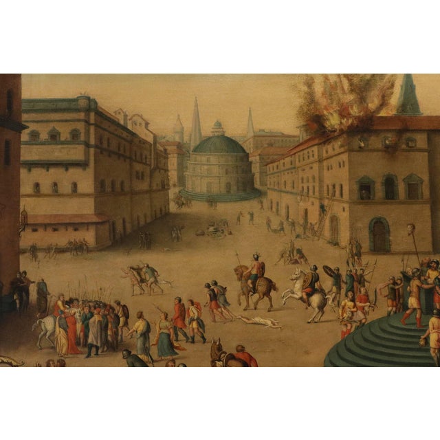 Workshop of Antoine Caron, Massacre Ordered by the Triumvirs, 17th Century, Oil Painting on Panel, Framed For Sale - Image 8 of 15