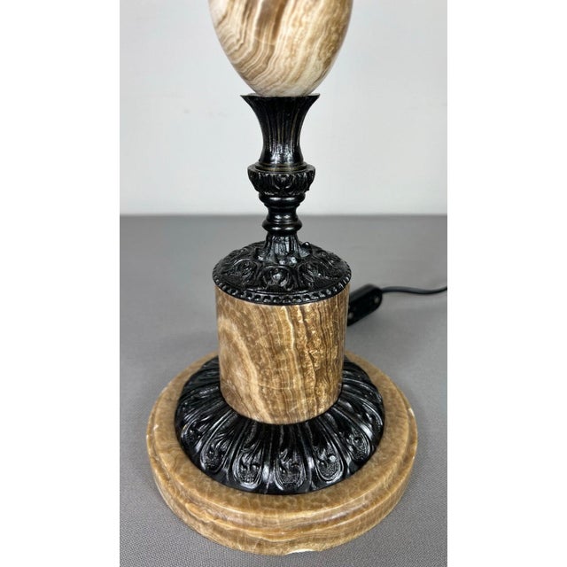 Ceramic and Brass Table Lamp For Sale - Image 6 of 16