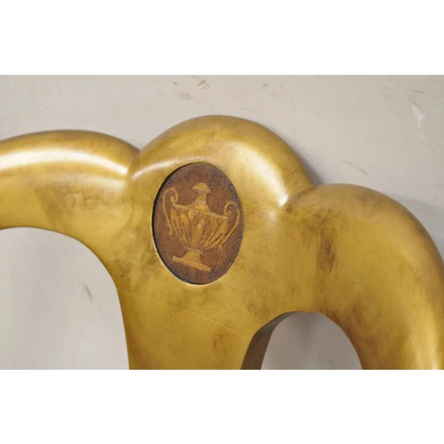 Vintage Italian Hollywood Regency Gold Gilt Wood Saber Leg Lounge Chairs - Pair For Sale - Image 12 of 12