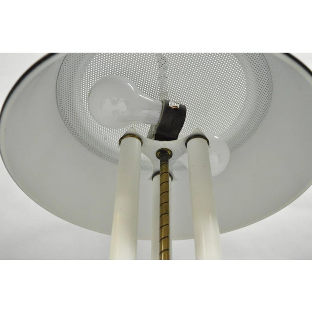 Black Vintage French Country Brass Candlestick Tole Metal Shade Bouilotte Desk Lamp For Sale - Image 8 of 12